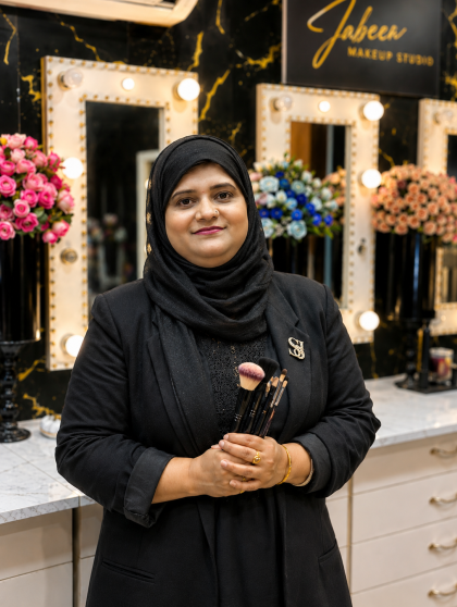 jabeen  sultana bridal makeup artist in hyderabad